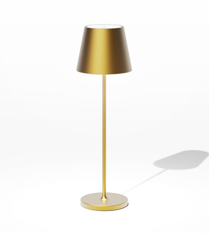 Luminaire LED rechargeable, design scandinave, portable pour table, intérieur ou extérieur.