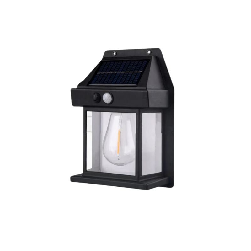 Applique LED solaire design moderne, éclairage extérieur autonome pour un jardin élégant.