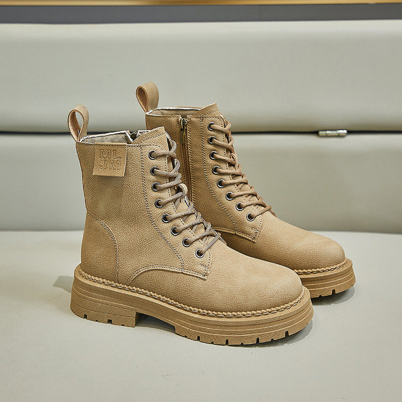 Chaussures bottines femmes à lacets, disponibles en noir, kaki ou marron, idéales pour l'automne-hiver.