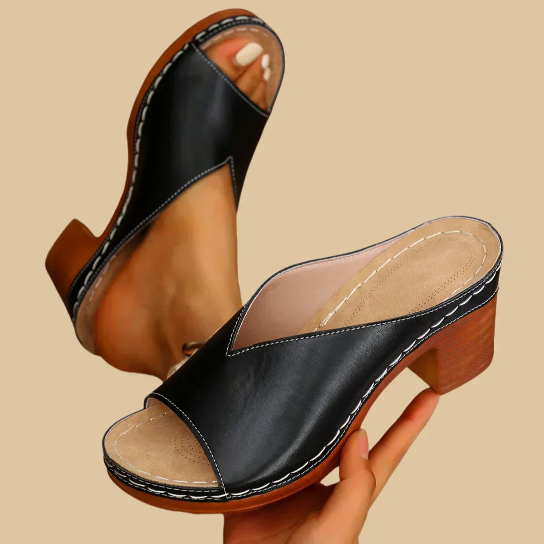 Sandales femme Sorina, talon épais pour un soutien parfait. Chaussures orthopédiques confortables, style moderne été.