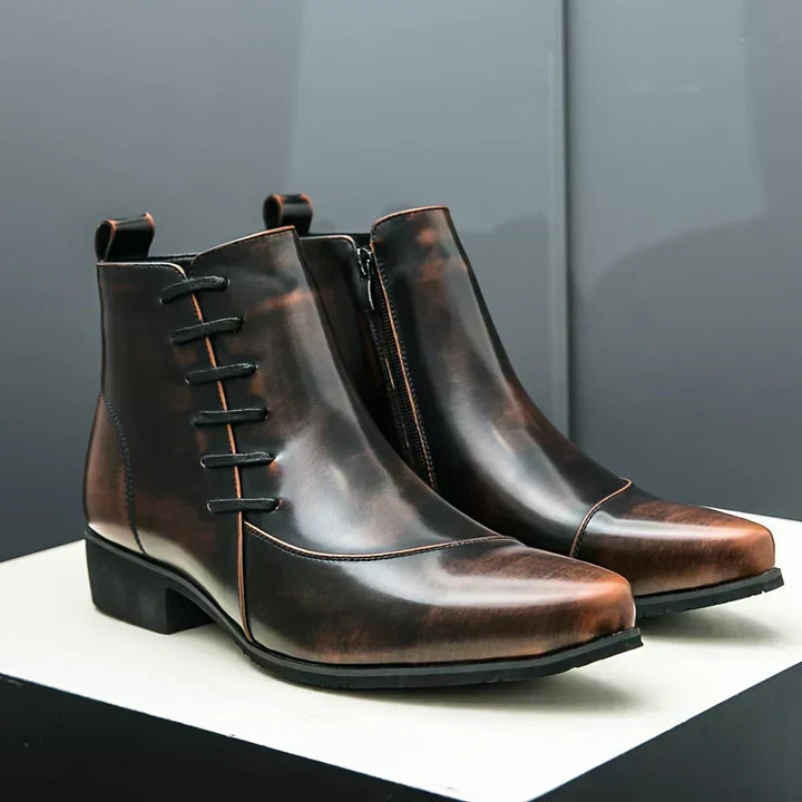 Bottes homme marron élégantes, parfaites pour un style intemporel en ville, look habillé ou casual-chic.