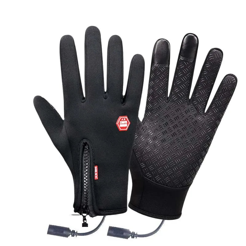 Paire de gants chauffants homme tactiles, assurant une chaleur constante et un confort optimal durant l'hiver.