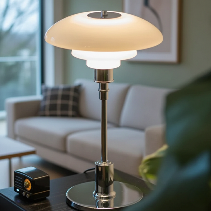 Luminaire de chevet LED, style scandinave, lumière douce pour la chambre ou le salon.