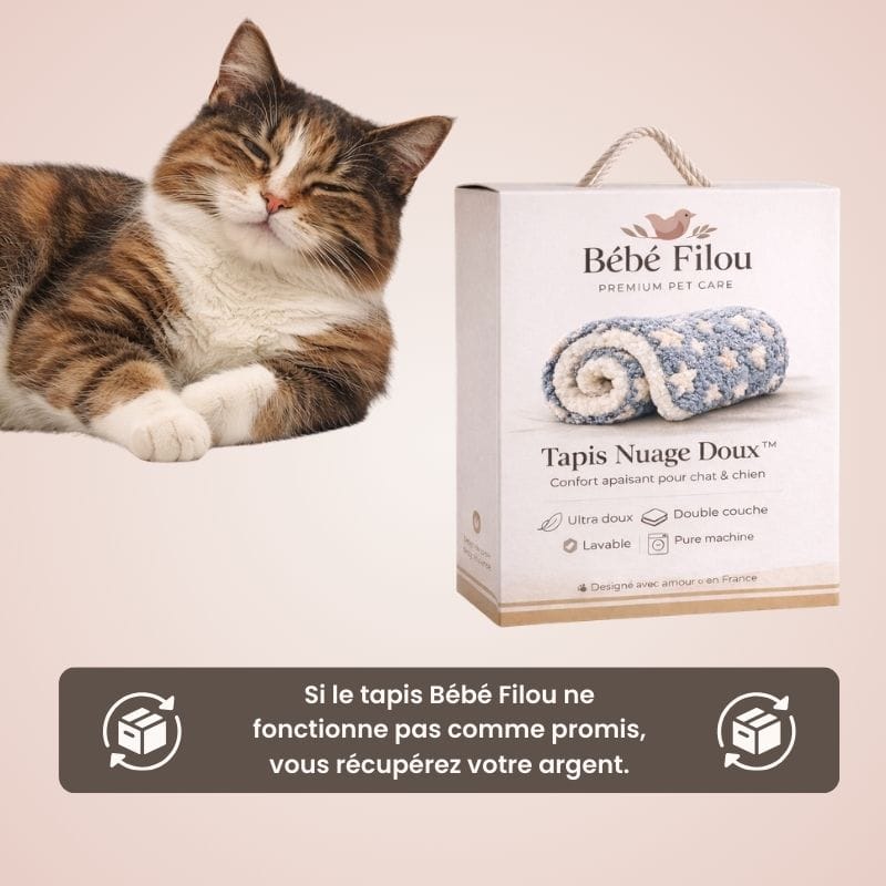 Tapis "Nuage" pour animaux. Confort suprême, lit moelleux pour chien ou chat. Accessoire doux.