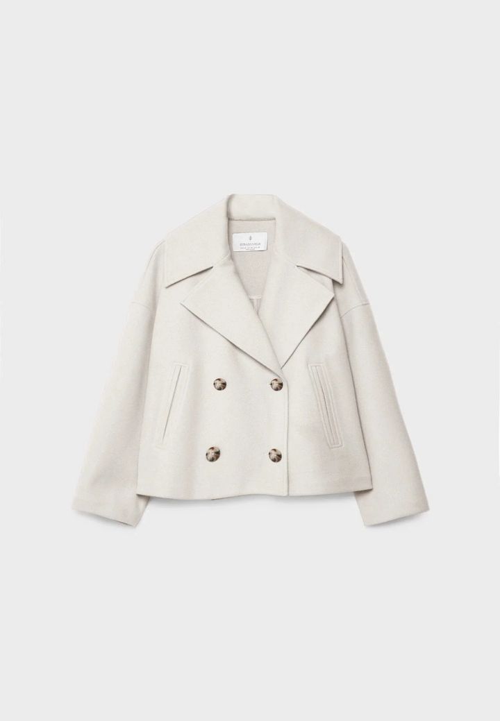 Veste courte femme élégante, style tailleur moderne, idéale printemps/automne.