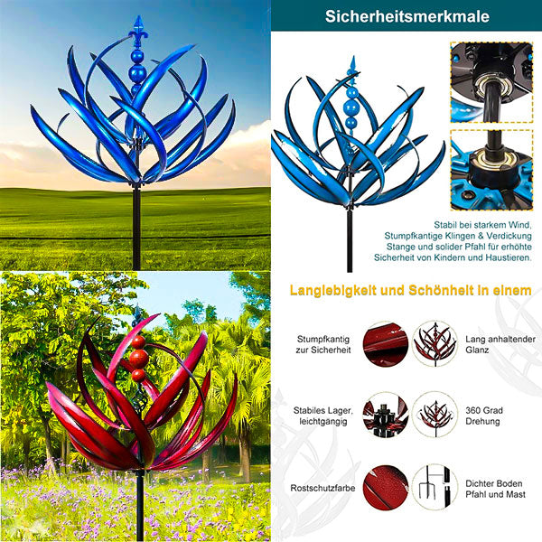 Girouette de jardin en métal, rotative, pour décoration extérieure élégante et robuste.