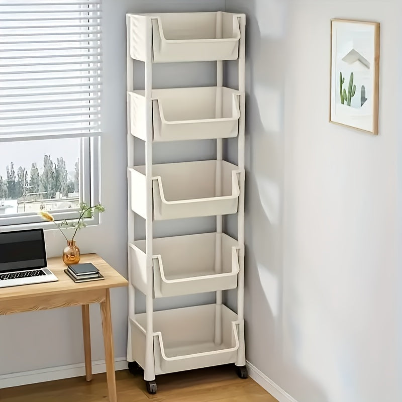 Chariot de rangement mobile NobleNest élégant. Organisateur multifonction pour cuisine, bureau et maison.