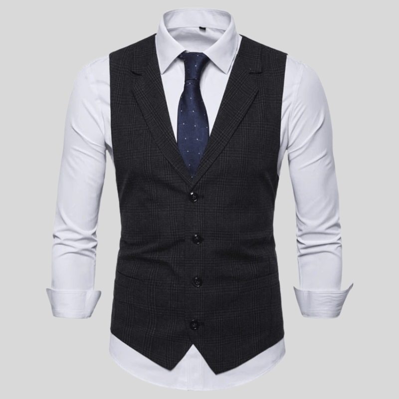 Herrväst Slim Fit - Rutig - Justerbar - Elegant