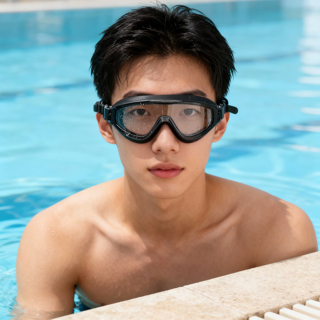 Confortables lunettes de natation adultes en silicone avec vision claire HD, parfaites pour la piscine.