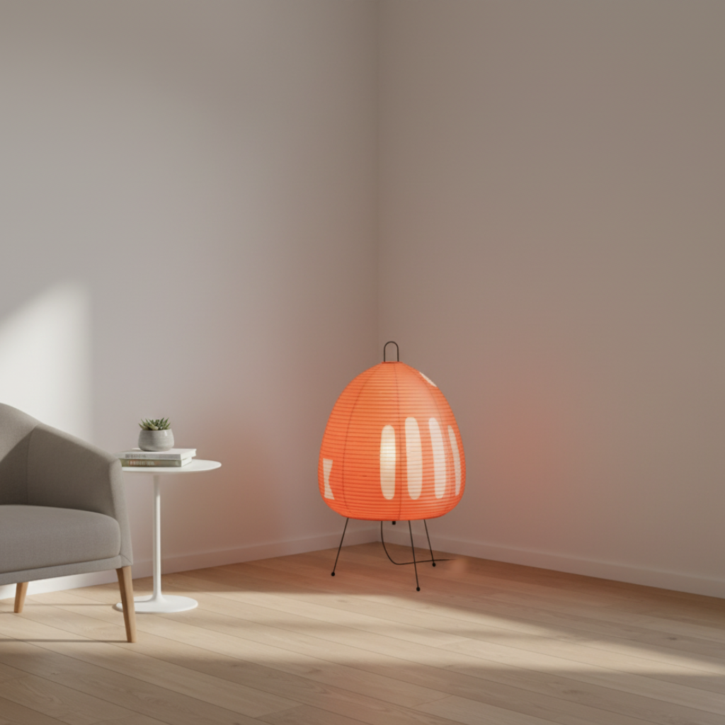 Lampe de table décorative en papier de riz, pour une touche Japandi dans la déco.