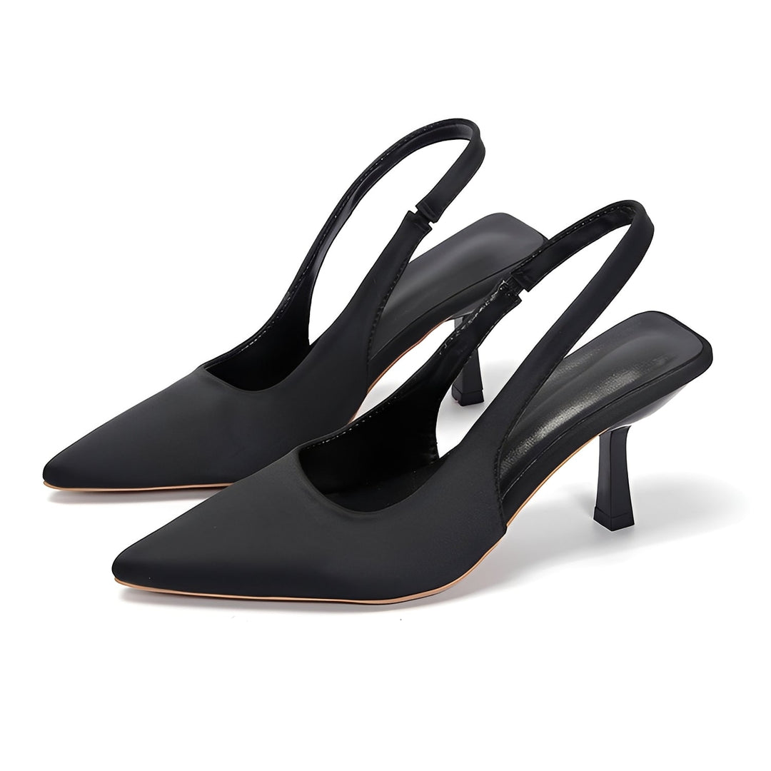 Escarpins femme élégants bout pointu, talons slingback confortables, mode printemps-été chic.