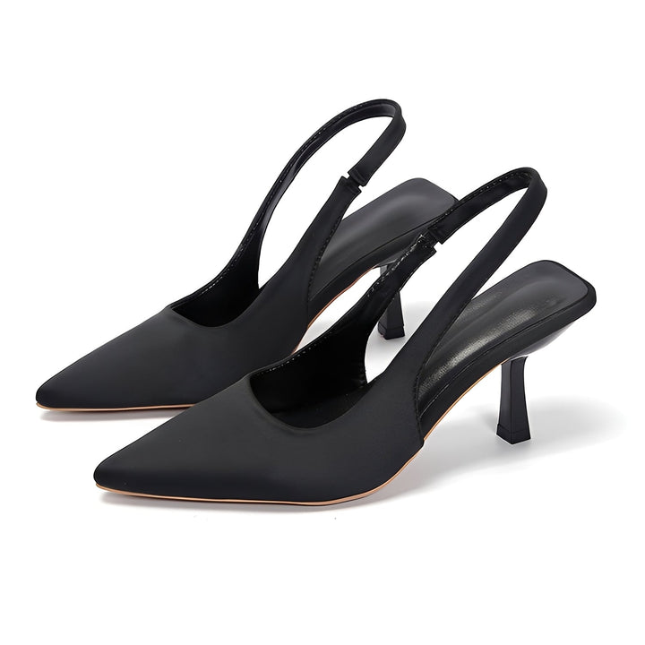 Escarpins femme élégants bout pointu, talons slingback confortables, mode printemps-été chic.