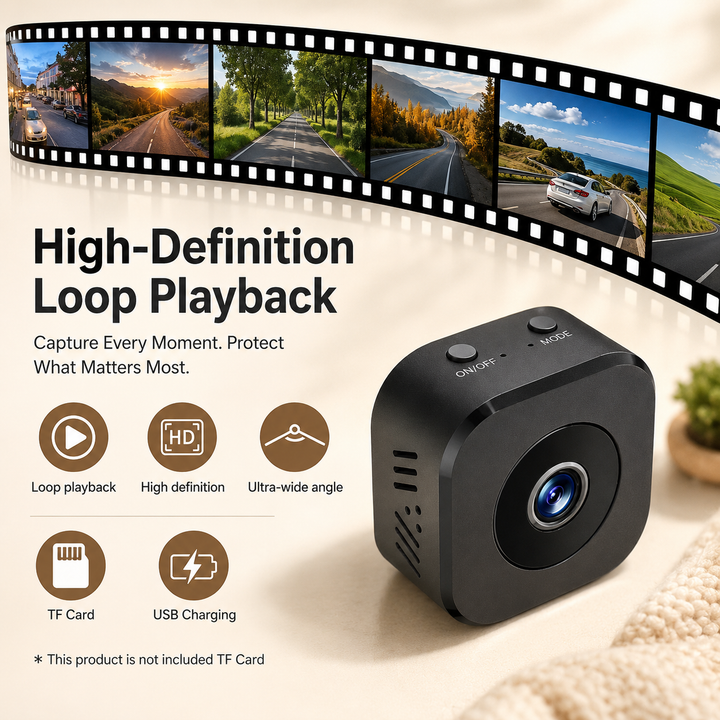 Caméra de surveillance HD 1080p avec vision nocturne infrarouge pour sécurité intérieure sans fil.