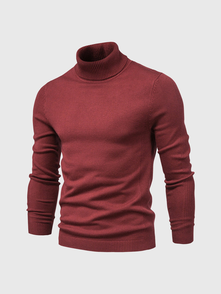 Pull hiver homme, col roulé anthracite, style casual chic. Mode homme confortable.