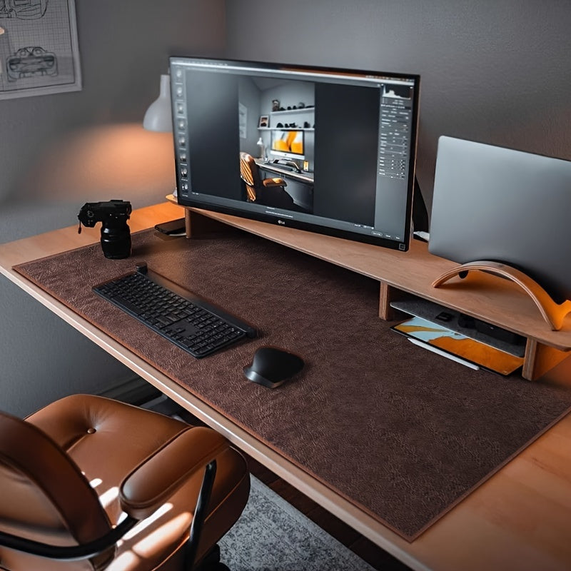 Sous-main DUALMAT en cuir PU étanche et durable, parfait pour protéger et organiser votre bureau à domicile.
