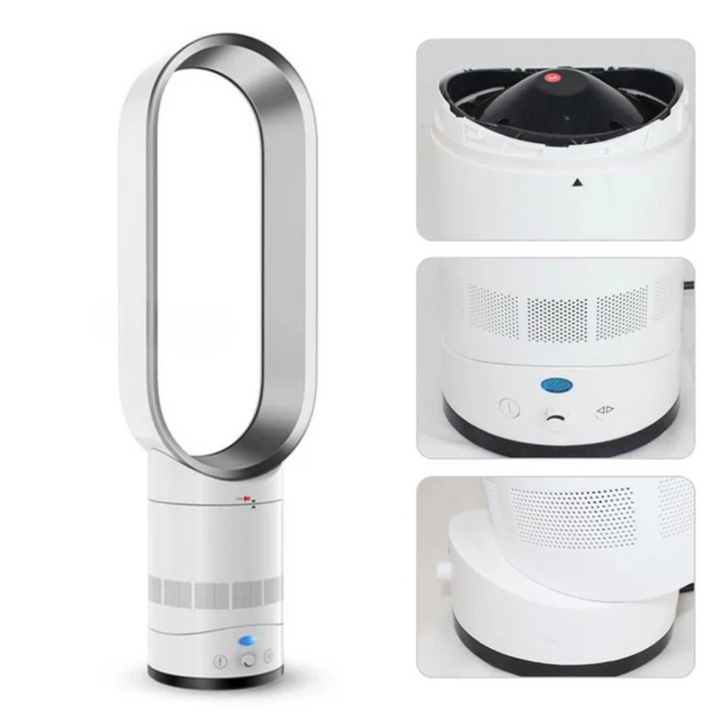 Élégant ventilateur tour sans pales 40cm. Sécurité enfants, design moderne pour salon, chambre ou bureau.