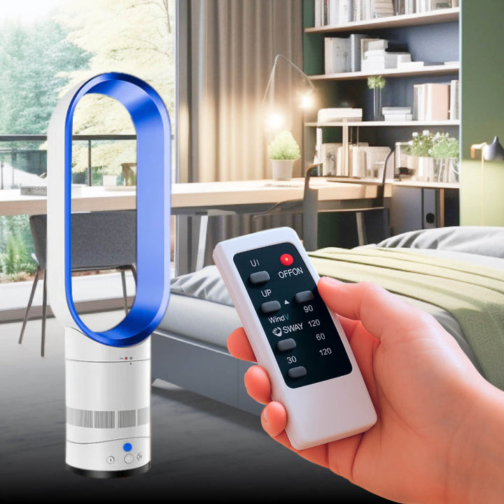 Ventilateur tour sans pales 40cm, fraîcheur silencieuse et sécurisée. Idéal pour maison ou bureau.