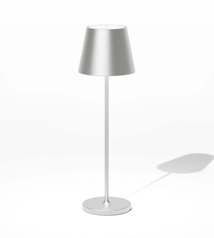 Lampe LED tactile sans fil, intensité réglable, aluminium, pour intérieur/extérieur moderne.