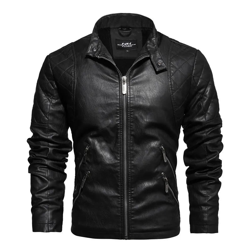 Veste homme élégante style motard, blouson zippé urbain, pour un look streetwear tendance et durable.