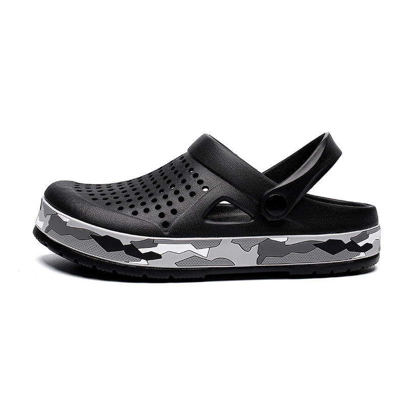 Chaussures d'été polyvalentes pour hommes, sabots confortables et antidérapants.