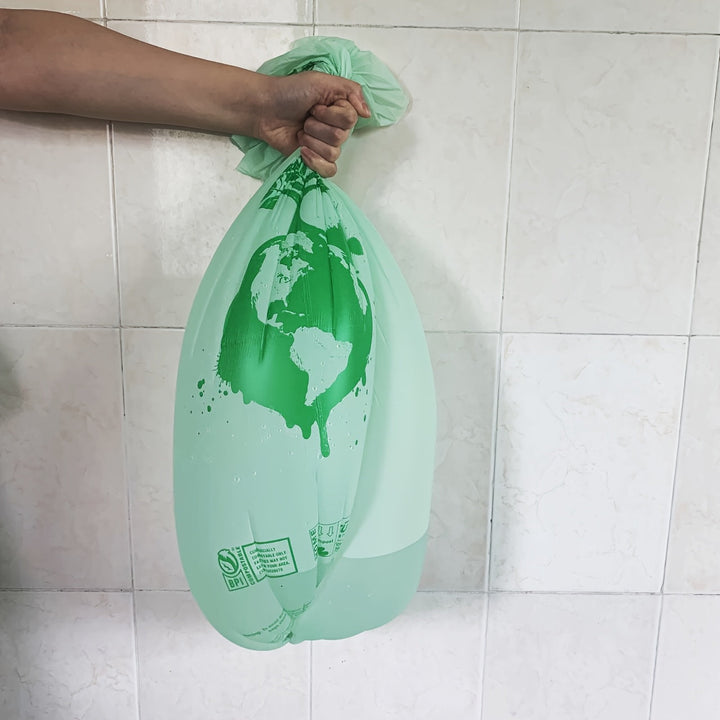 Sacs à compost 6-30L verts, épais et anti-fuite pour déchets de cuisine, biodégradables.