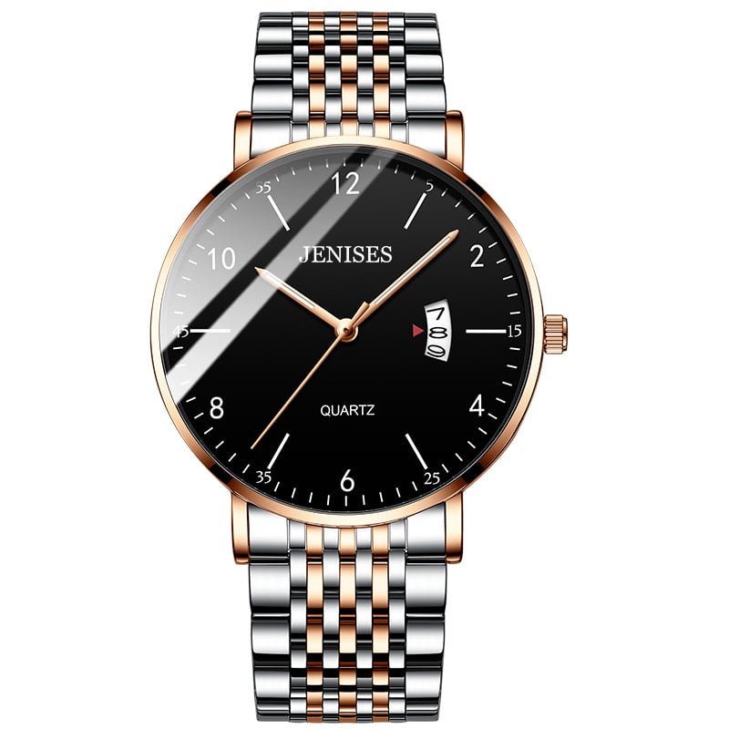 Montre homme polyvalente en acier, accessoire chic pour le bureau ou les sorties, style intemporel.