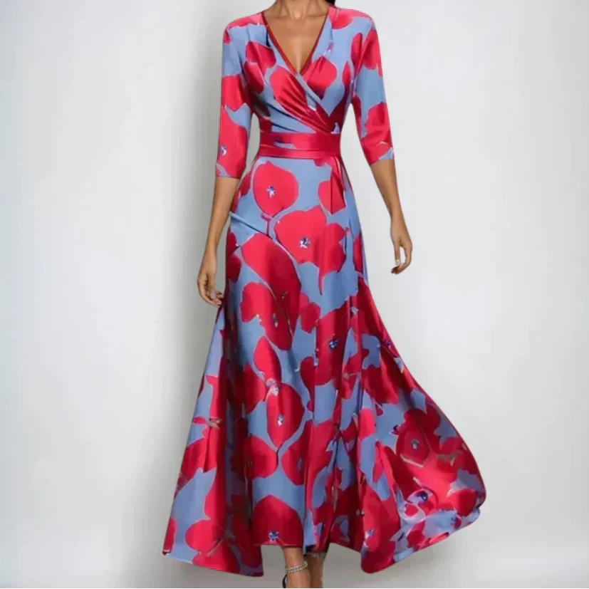 Élégante robe florale de luxe pour femmes, design intemporel, parfaite pour une allure chic et raffinée en saison.