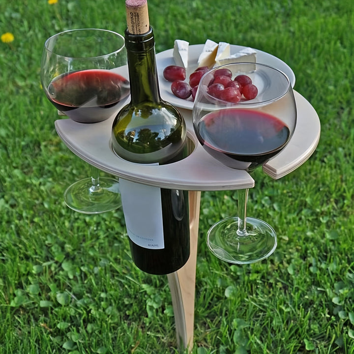 Table Porto Flexi pliable en bois/tissu, portable pour extérieur, idéale camping, pique-nique, jardin.
