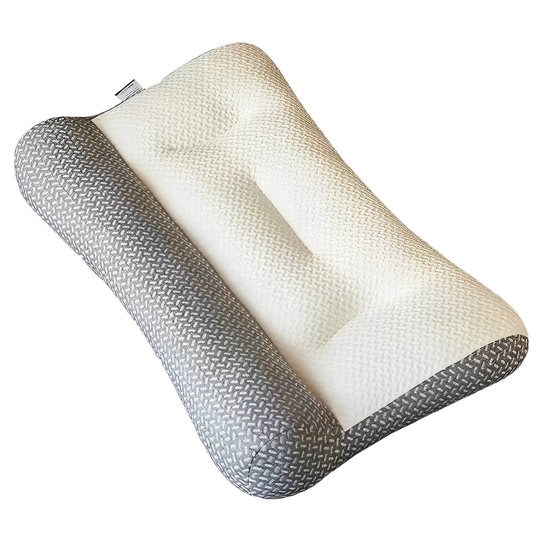 Coussin cervical mémoire de forme gris. Favorise le bien-être et un sommeil sans douleur pour la nuque et les cervicales.