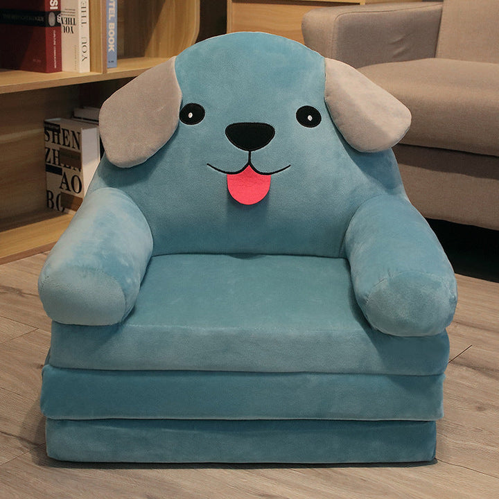 Lit enfant convertible en fauteuil, rembourrage mousse, sécurité et douceur. Idéal pour les petits.