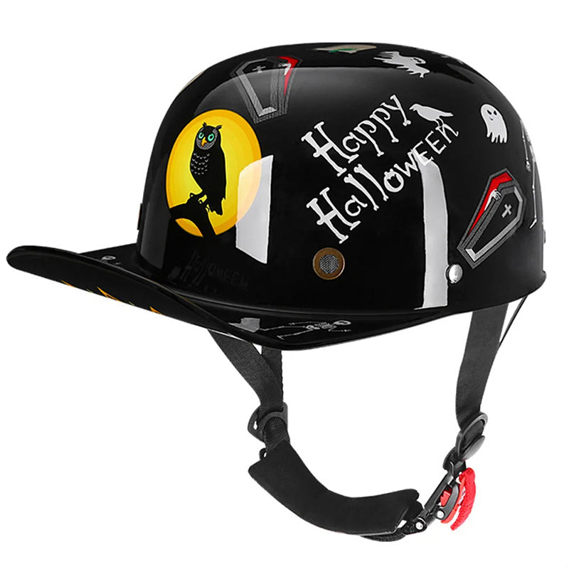 Casque moto ABS DOT, design casquette urbaine, léger et confortable pour tous les motards.