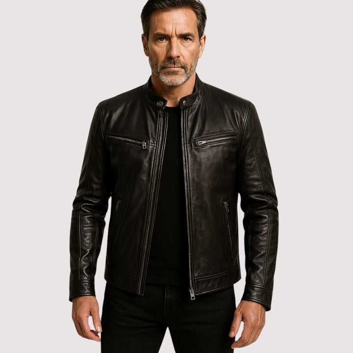Blouson homme marron confortable, idéal automne/hiver. Vêtement style intemporel et élégant.