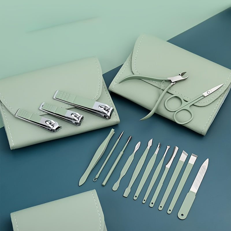 Cadeau beauté: kit manucure pédicure 16 pièces en acier inoxydable, ensemble professionnel de soin des ongles.