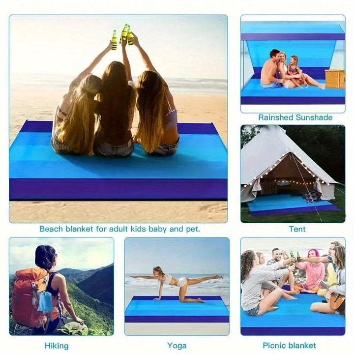 Grande serviette de plage imperméable pour famille. Accessoire léger et portable pour la plage, le camping.
