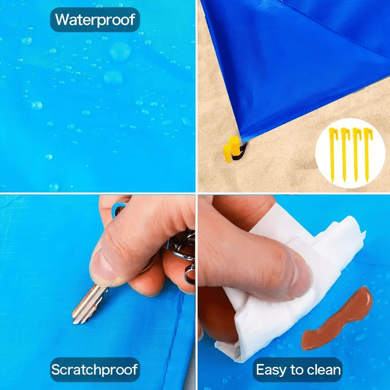 Drap polyvalent XL imperméable: serviette de plage, tapis de pique-nique, équipement de camping léger et durable.