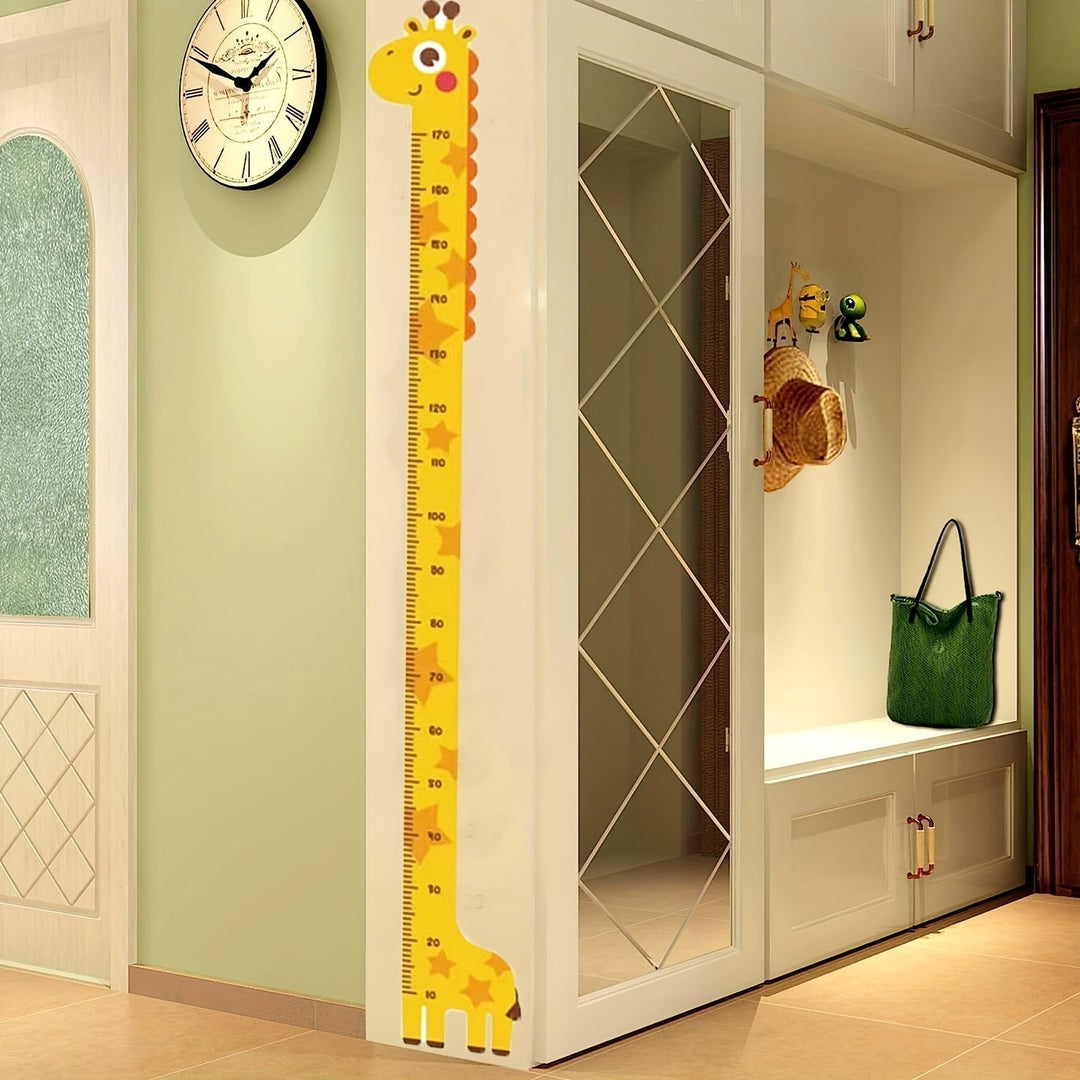 Mètre de croissance girafe, autocollant mural pratique et décoratif pour suivre l'évolution de l'enfant.