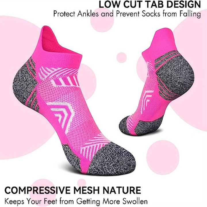 Chaussettes de compression femme pour activités sportives, offrant une sensation de légèreté et de soutien.