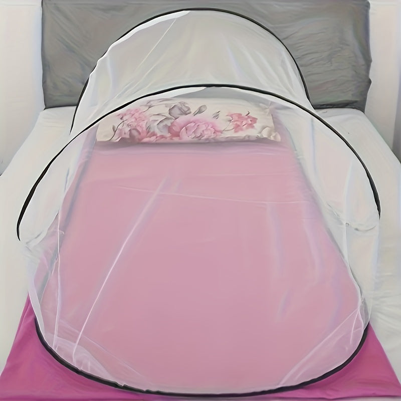 Moustiquaire solo portable, pliable avec fermeture éclair, idéale pour le camping et les aventures.