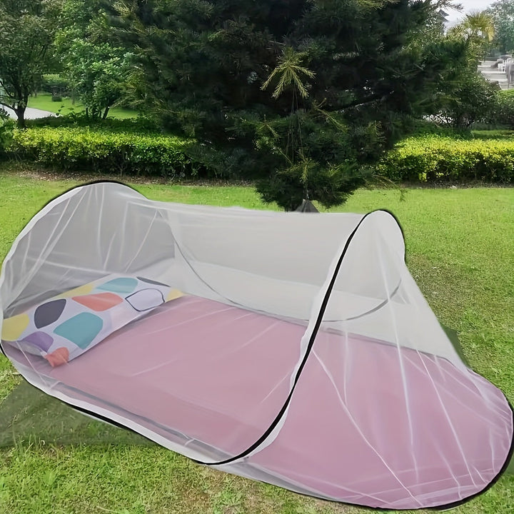 Moustiquaire de camping solo résistante, avec fermeture éclair, pour une protection fiable en extérieur.