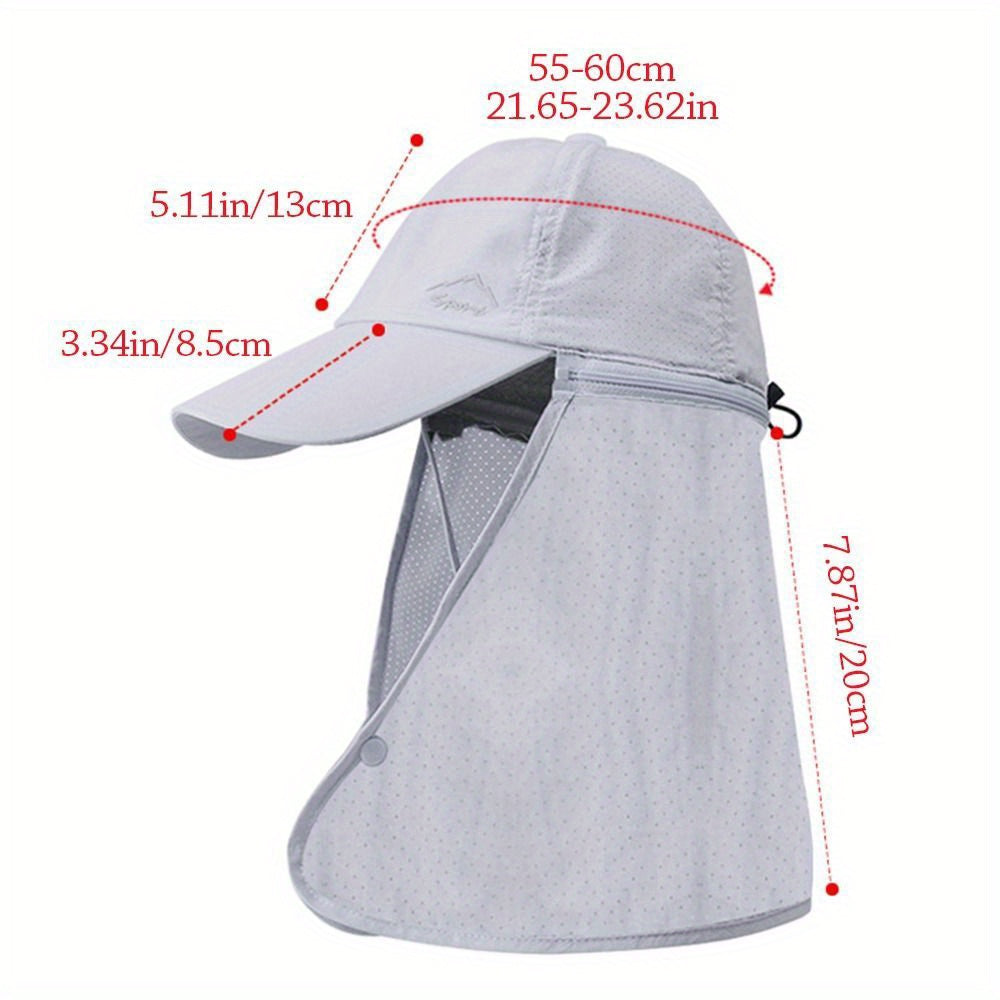 Casquette UV unisexe légère pour plage ou sport, avec flap nuque confortable.