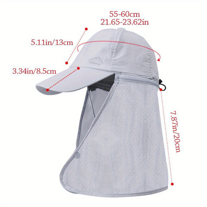 Casquette UV unisexe légère pour plage ou sport, avec flap nuque confortable.