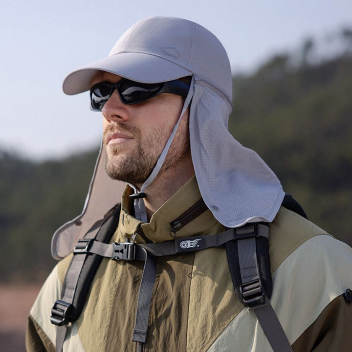 Casquette trucker confort, anti-UV, avec voile de nuque pour sports et loisirs extérieurs.