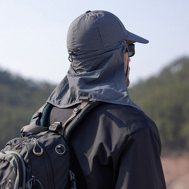 Casquette anti-UV d'été pour homme/femme, avec voile de nuque, parfaite pour la randonnée.