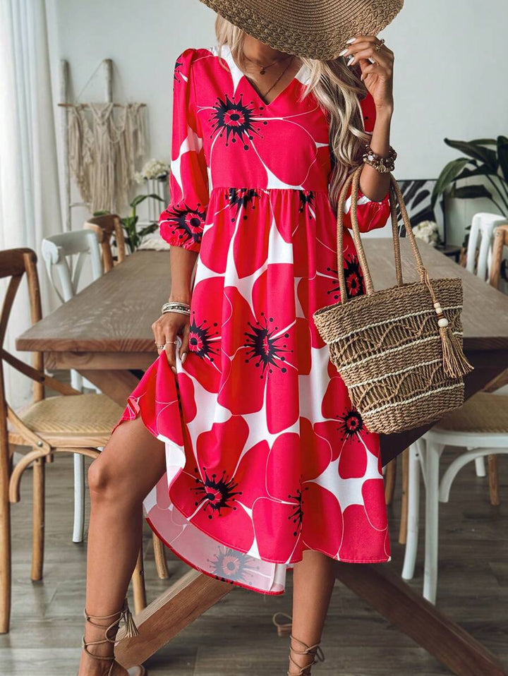 Robe d'été femme légère et fluide mi-longue, offrant un confort optimal pour la mode estivale printemps/été.