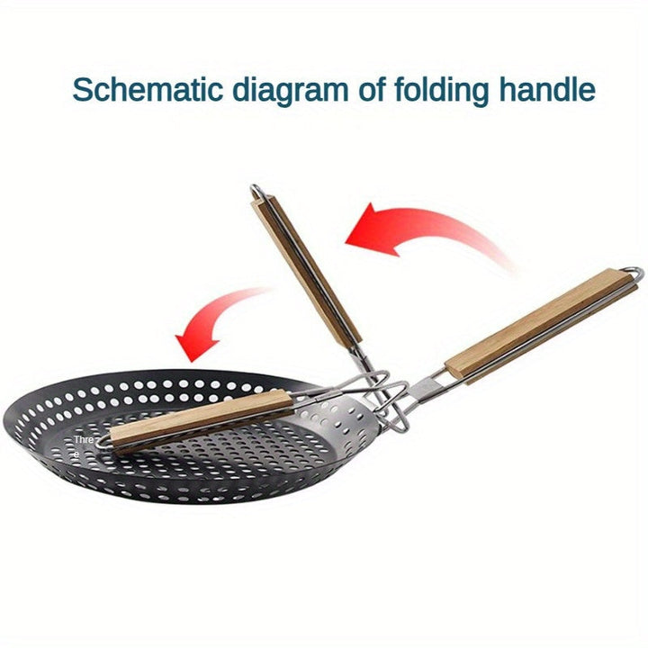 Ustensile de camping: poêle en fonte pour BBQ, robuste et portable pour toutes vos aventures en plein air.