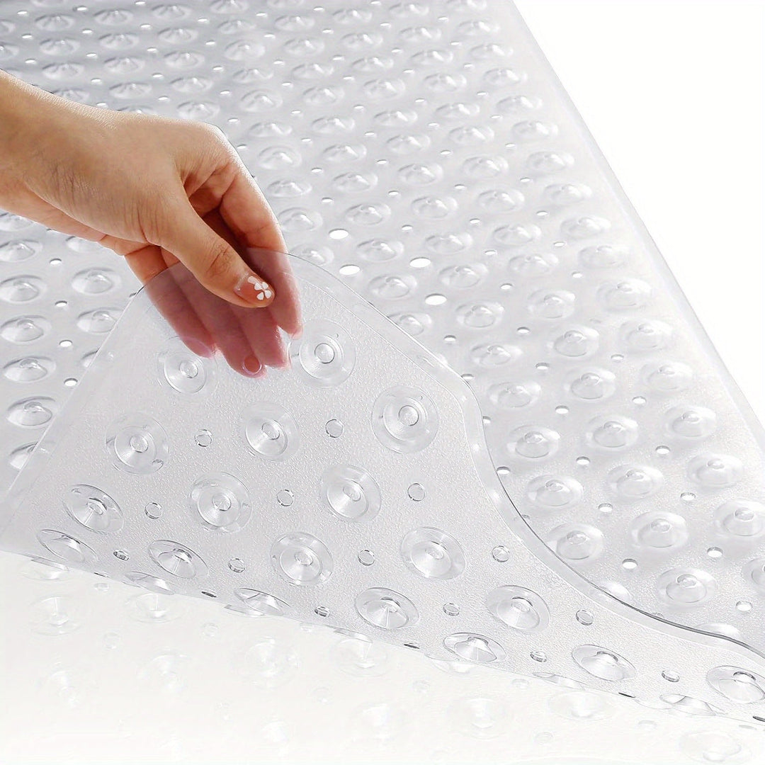 Tapis de baignoire extra long et hygiénique, antidérapant et facile à nettoyer, pour une propreté durable.