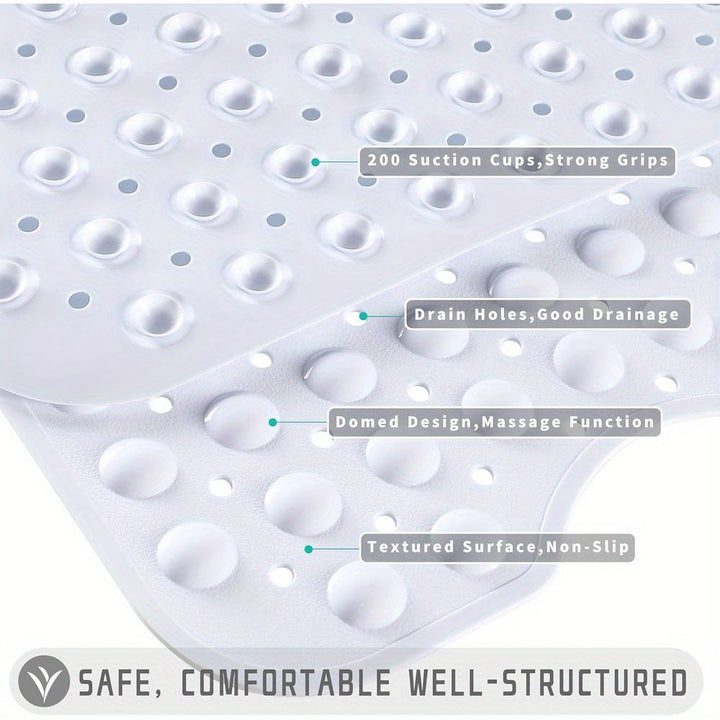 Tapis de bain moderne, extra long, antidérapant, parfait pour sécuriser la douche et la baignoire avec style.