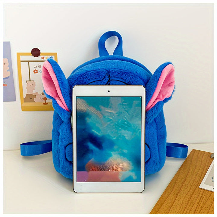 Sac à dos Stitch en peluche, un accessoire indispensable pour l'école ou les excursions des enfants.
