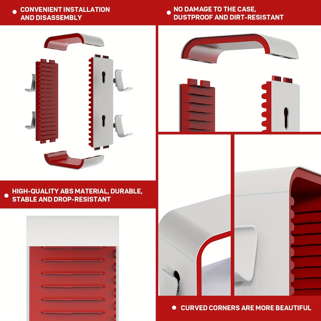 Support de bureau noir pour organiser disques de jeux (PS5, PS4) et manettes (Xbox, Switch). Idéal pour gamers.