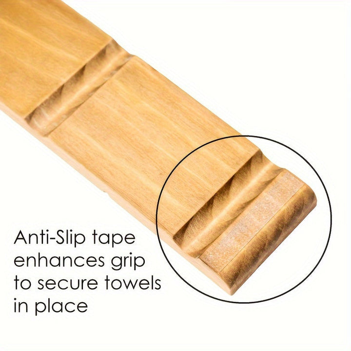 Porte-serviettes mural en bois design, solution de rangement minimaliste pour votre salle de bain.